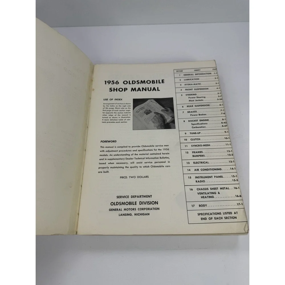 1956 Oldsmobile Shop Manual Super 88 Ninety-Eight GM Service Repair Original